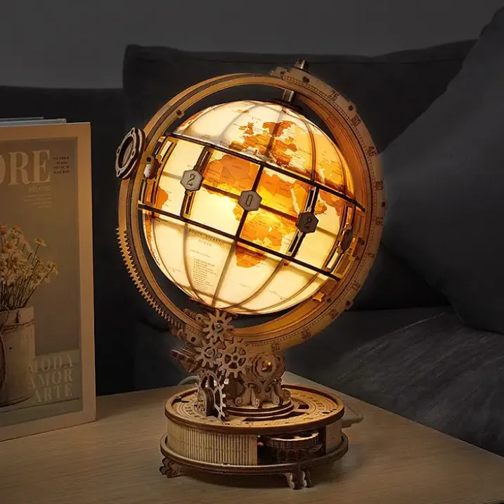 Kit para construir un globo terráqueo con luz