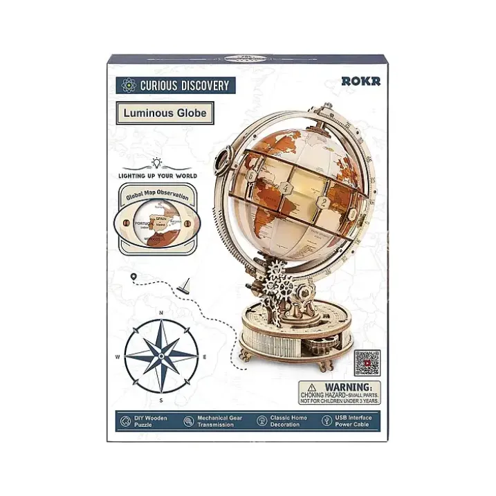 Kit para construir un globo terráqueo con luz