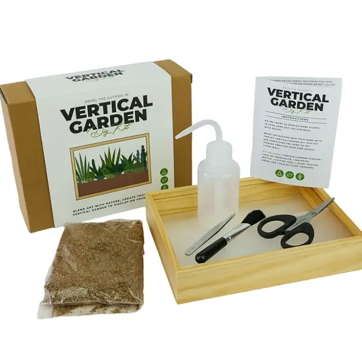Kit para crear un mini jardín en un marco de madera