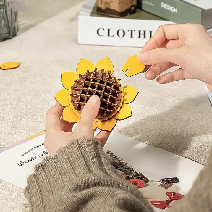 Kit para montar un ramo de flores de madera
