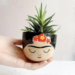 Maceta con forma de Frida Kahlo en tamaño mini