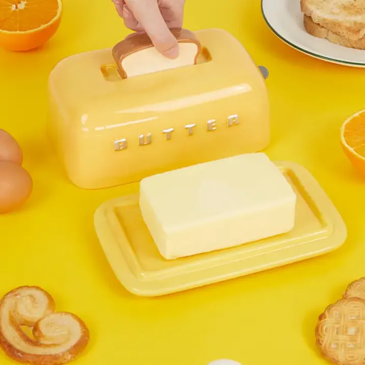Mantequillera en forma de tostadora retro
