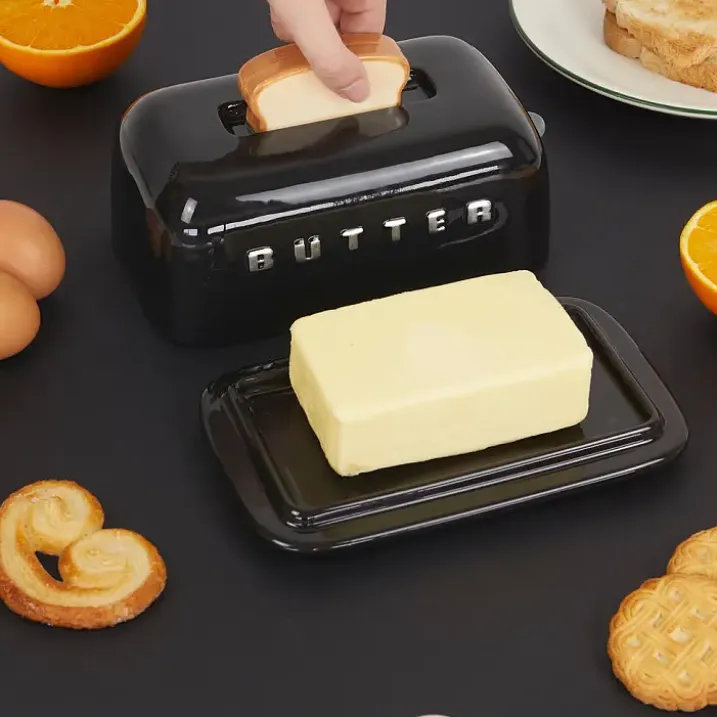 Mantequillera en forma de tostadora retro