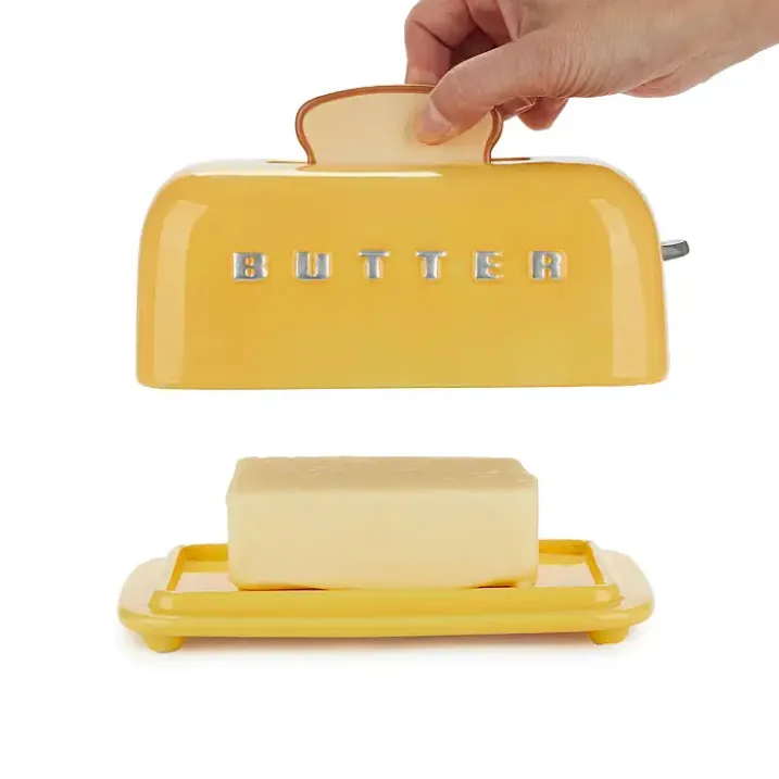Mantequillera en forma de tostadora retro