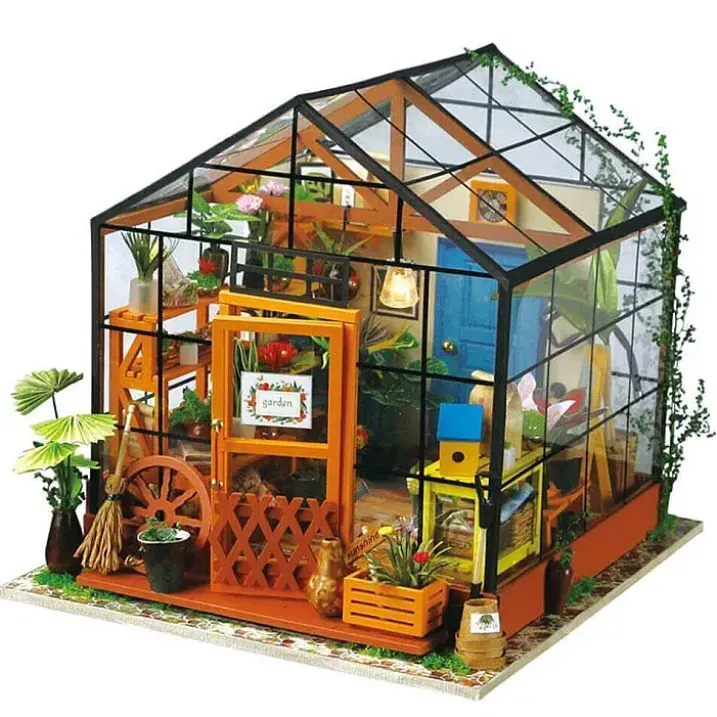 Maqueta de invernadero en miniatura para montar uno mismo