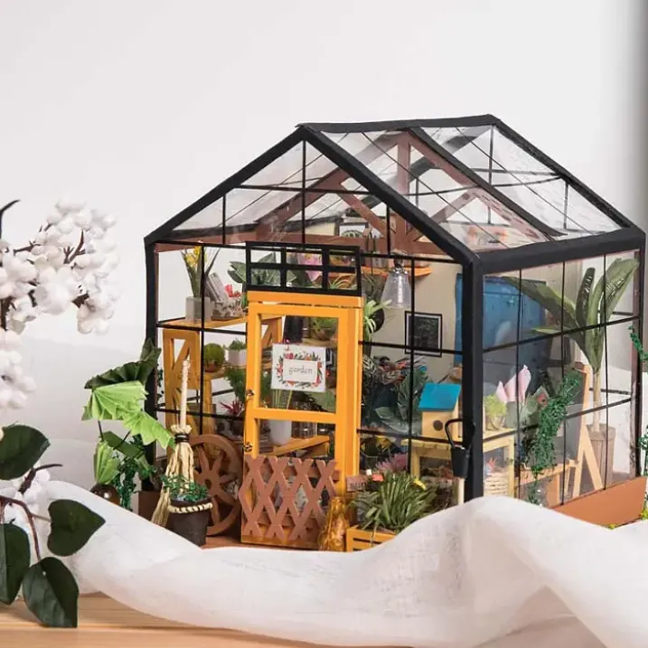 Maqueta de invernadero en miniatura para montar uno mismo
