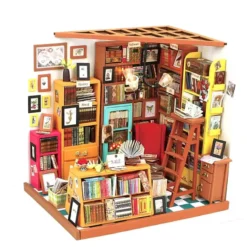 Maqueta de librería en miniatura para construir uno mismo