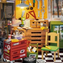 Maqueta de taller mecánico para montar uno mismo