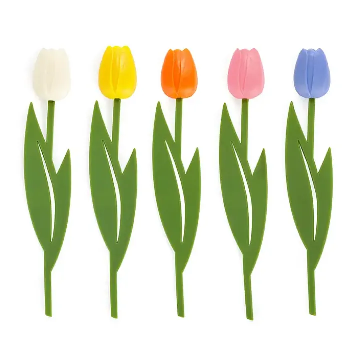 Marcapáginas original con forma de tulipán