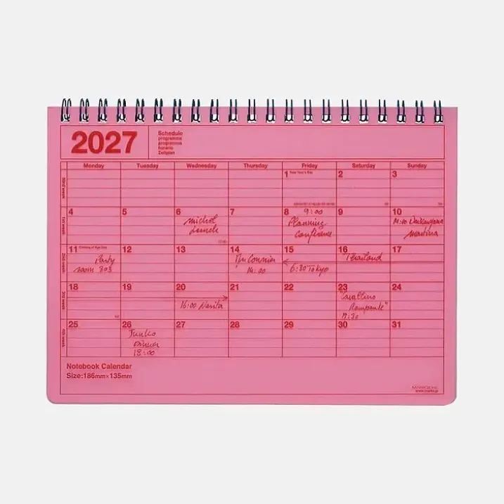 Mini calendario libreta 2027