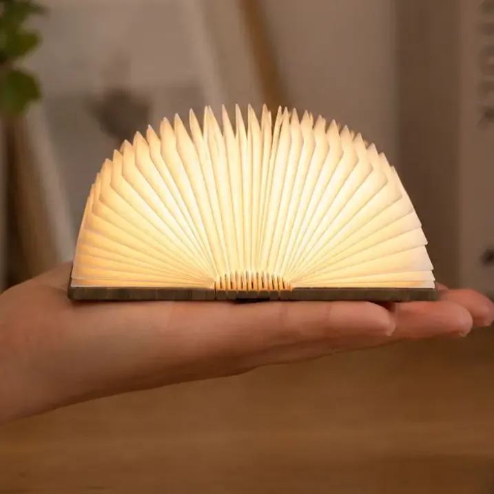 Mini lámpara libro que se ilumina al abrirse