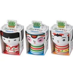 Mini maceta Kokeshi con kit de cultivo de césped