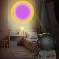 Mini proyector astronauta con sonidos relajantes