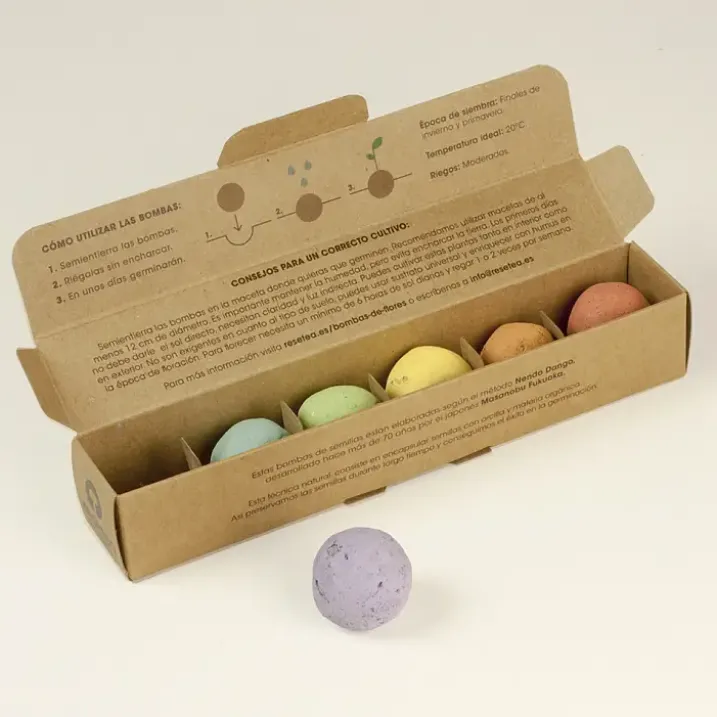 Pack de 6 bombas de semillas: flores o hierbas aromáticas