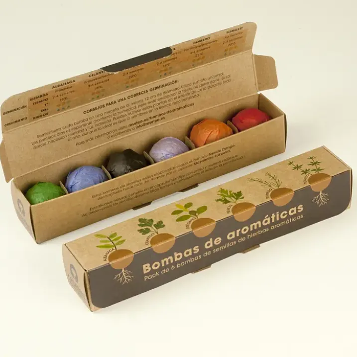 Pack de 6 bombas de semillas: flores o hierbas aromáticas