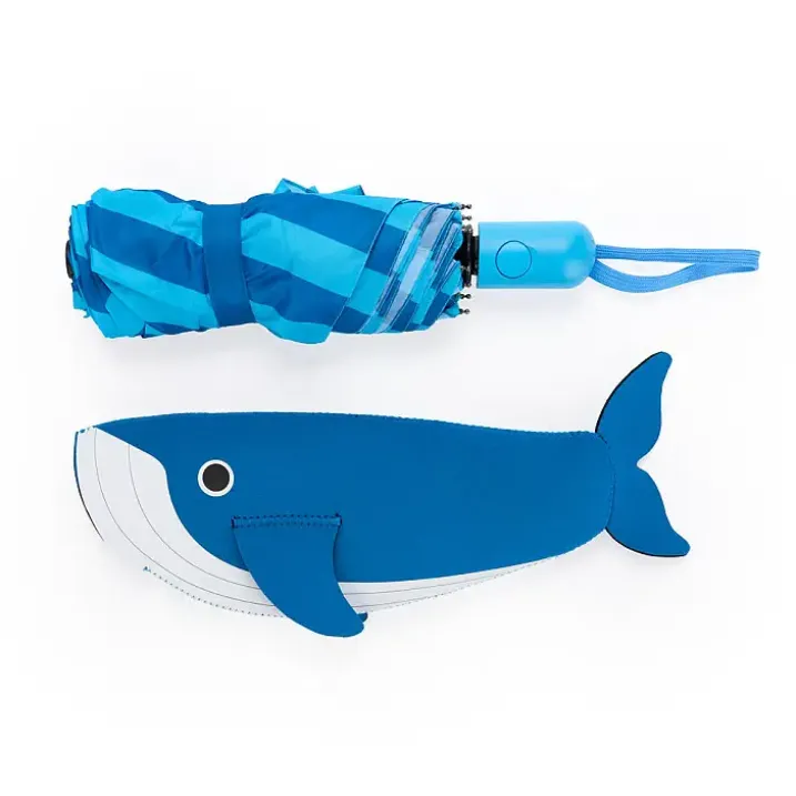 Paraguas automático con funda en forma de ballena