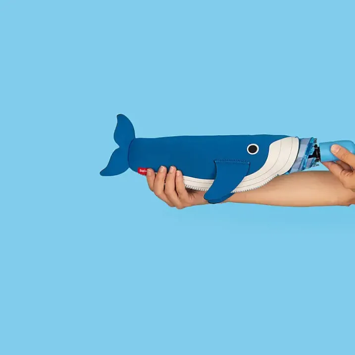 Paraguas automático con funda en forma de ballena