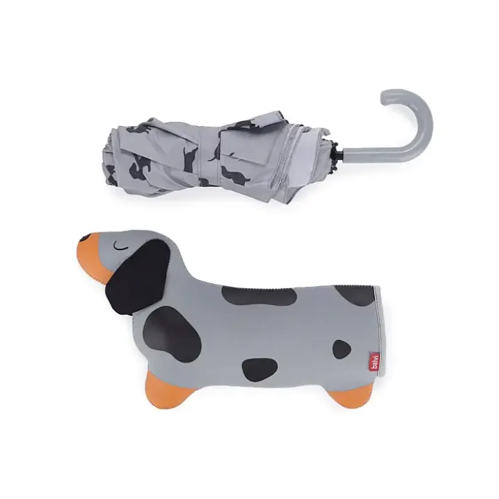 Paraguas plegable con funda en forma de Teckel