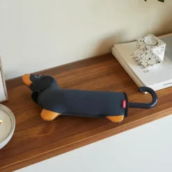 Paraguas plegable con funda en forma de Teckel