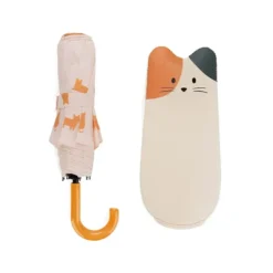 Paraguas plegable con funda en forma de animal