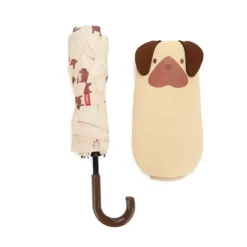 Paraguas plegable con funda en forma de animal