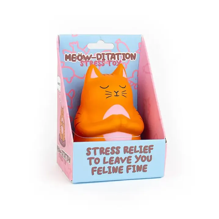 Pelota antiestrés con forma de gato meditando