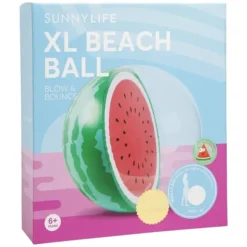 Pelota de playa gigante con sandía en 3D