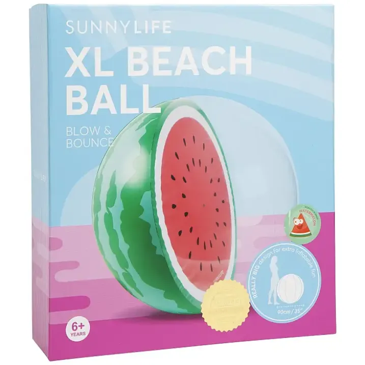 Pelota de playa gigante con sandía en 3D