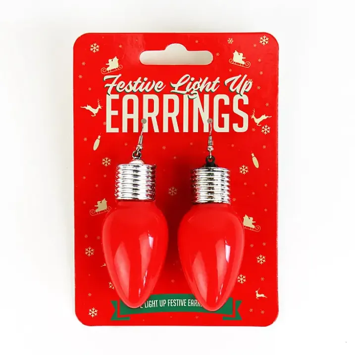 Pendientes navideños con luz