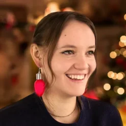 Pendientes navideños con luz