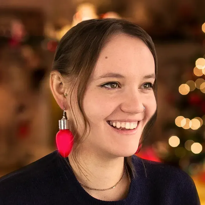 Pendientes navideños con luz