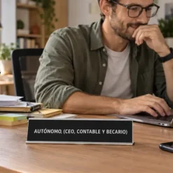 Placa de escritorio AUTÓNOMO (CEO, CONTABLE Y BECARIO)