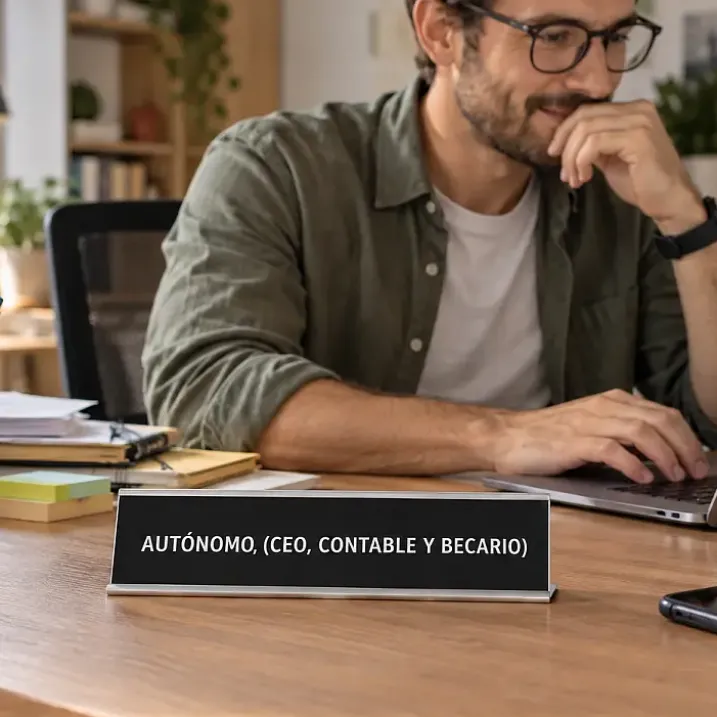 Placa de escritorio AUTÓNOMO (CEO, CONTABLE Y BECARIO)
