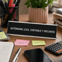 Placa de escritorio AUTÓNOMO (CEO, CONTABLE Y BECARIO)