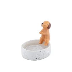 Portavelas original con perrito salchicha