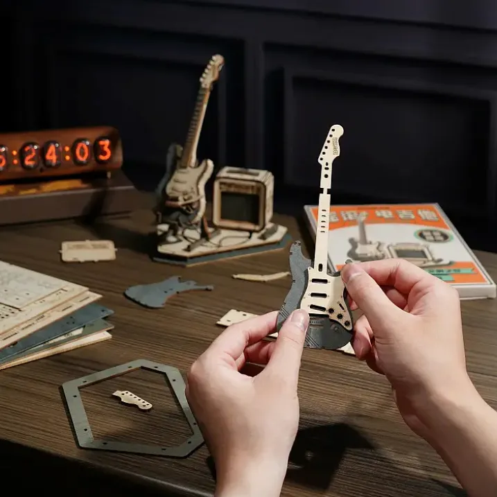 Puzzle 3D guitarra eléctrica de madera