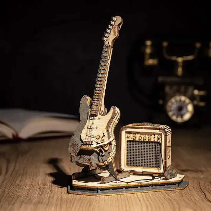 Puzzle 3D guitarra eléctrica de madera