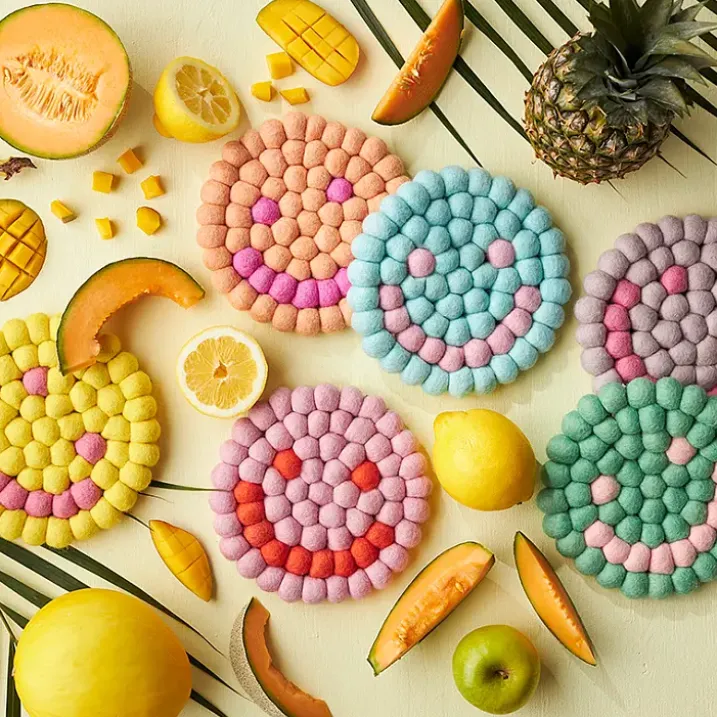 Salvamanteles de lana Smiley
