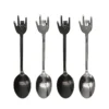 Set de 4 cucharas de café con forma de manos rockeras