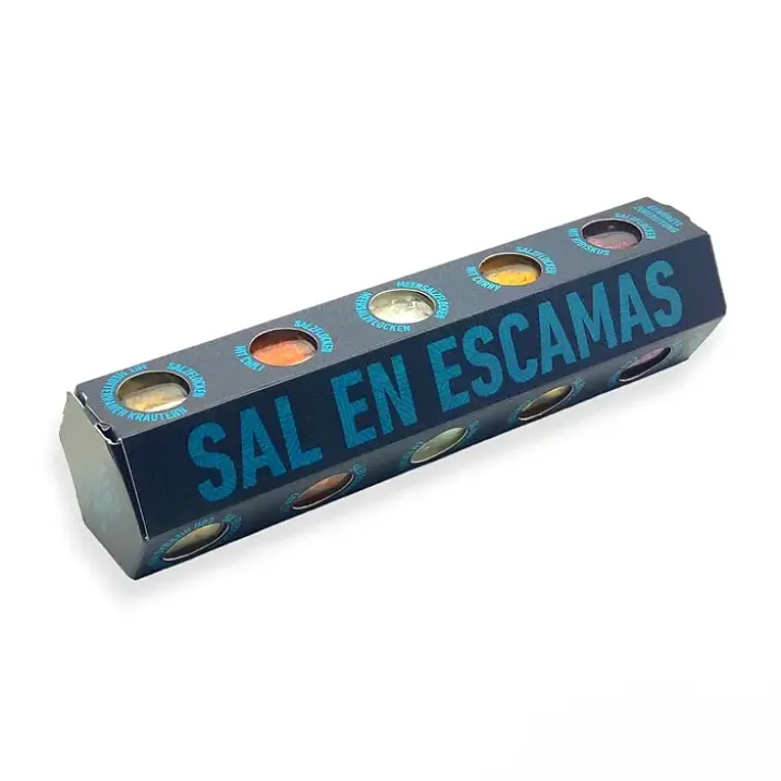 Set de 5 minitarros de sal en escamas condimentada de Glosa Marina