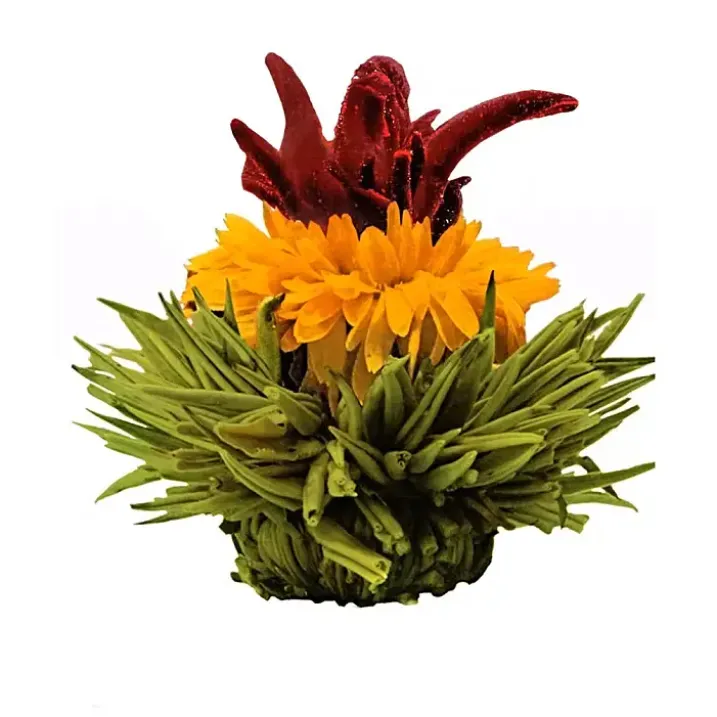 Set de regalo con 12 flores de té en caja de madera