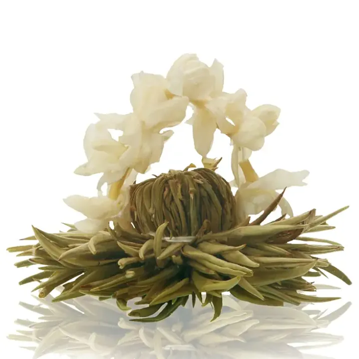 Set de regalo con tetera y 6 variedades de flores de té blanco