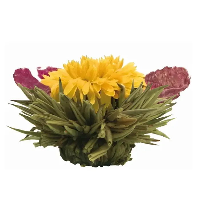 Set de regalo con tetera y 6 variedades de flores de té blanco