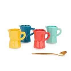 Set de tacitas espresso con forma de cafetera