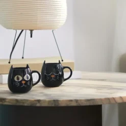 Set de 2 tazas de café termosensibles en forma de gato