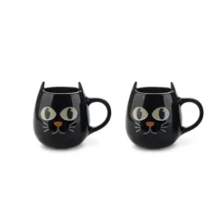 Set de 2 tazas de café termosensibles en forma de gato