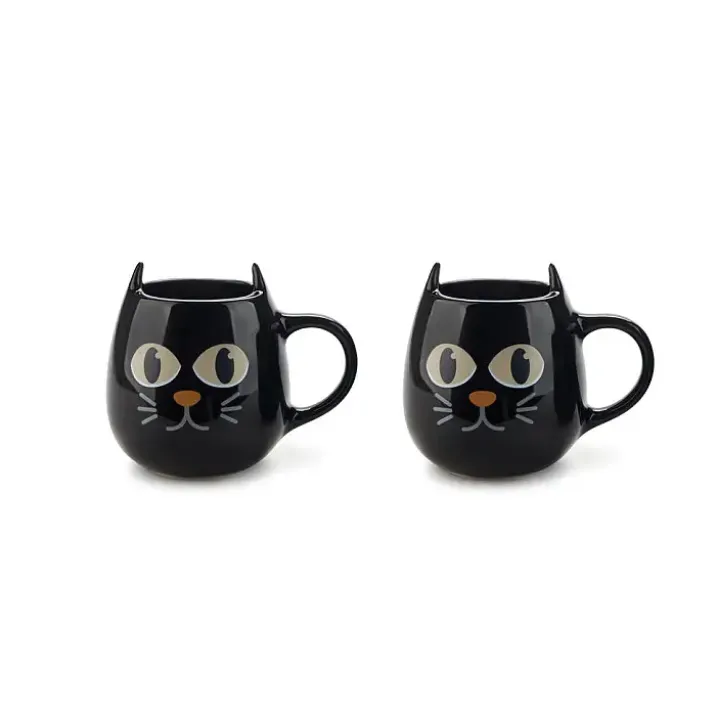 Set de 2 tazas de café termosensibles en forma de gato
