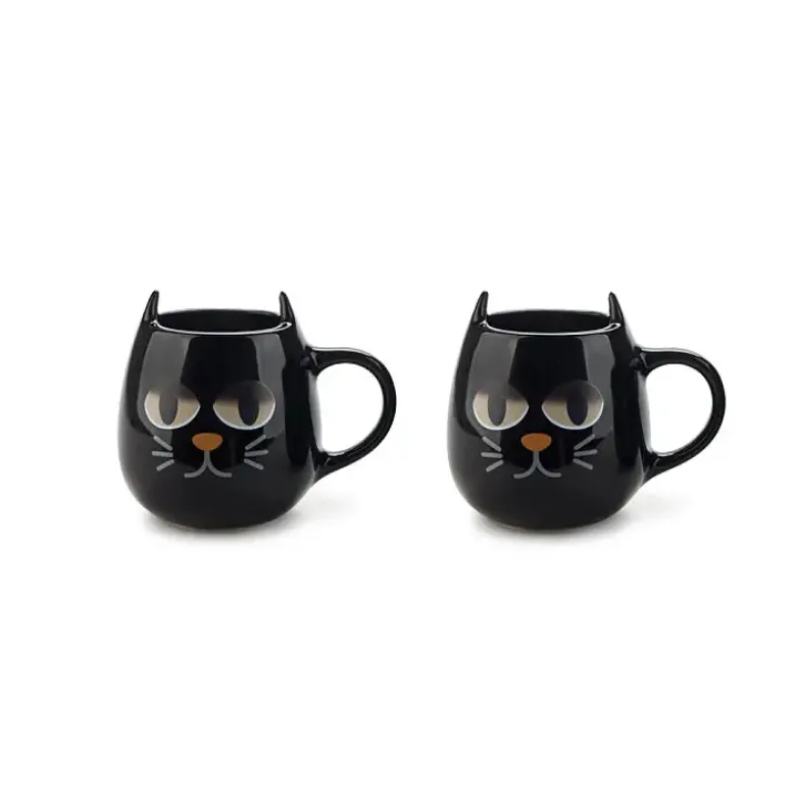 Set de 2 tazas de café termosensibles en forma de gato
