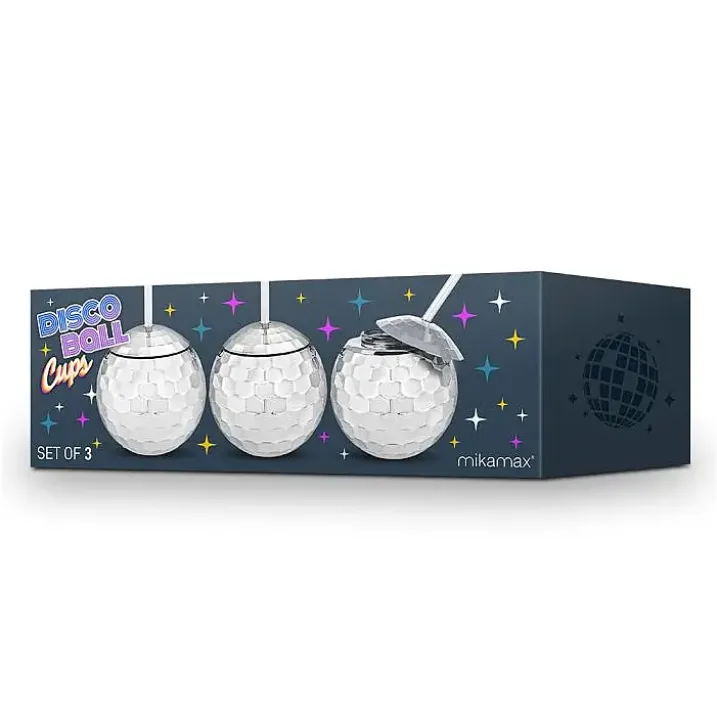 Set de 3 vasos en forma de bola disco