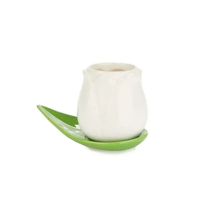 Set tazas café con forma de tulipán